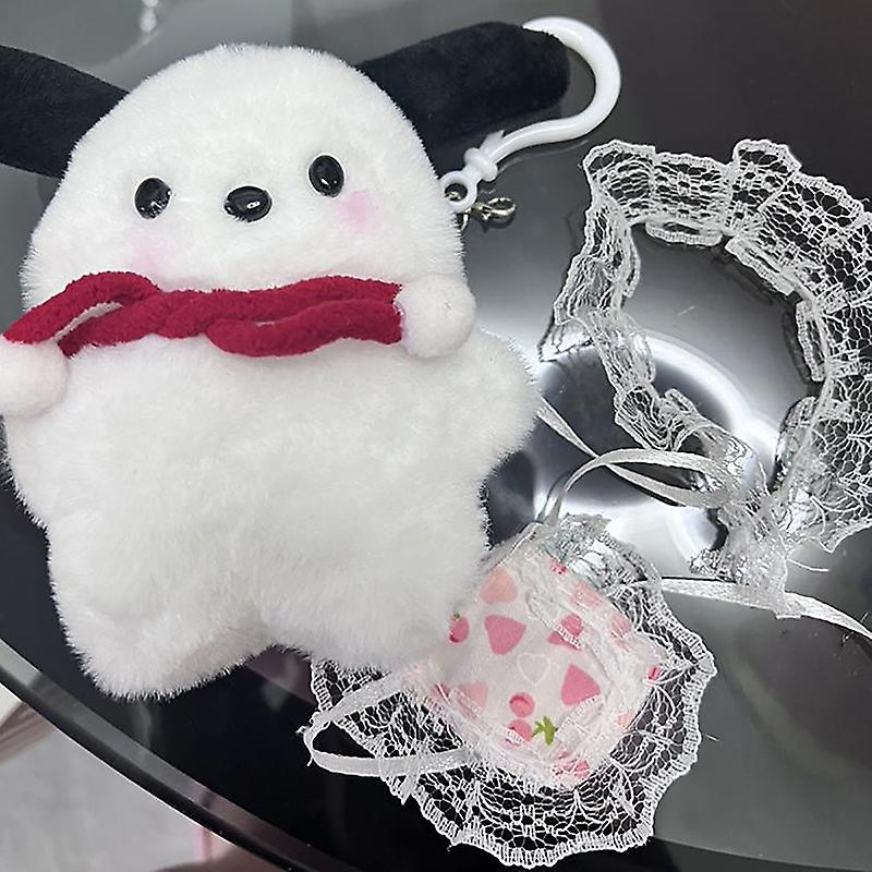 1pc/set Plush Keychain Cute Doll Girl Diy Plush Bag Pendant Bib Scarf Keyring