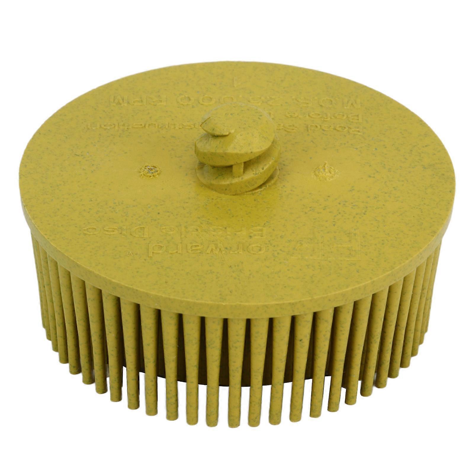 TKSE Grit Abrasive Bristle Disc,2 Inch Bristle Disc Grit Abrasive Bristle Shank Attachment Disc for Remove Burr Coatings On Metal (Yellow)