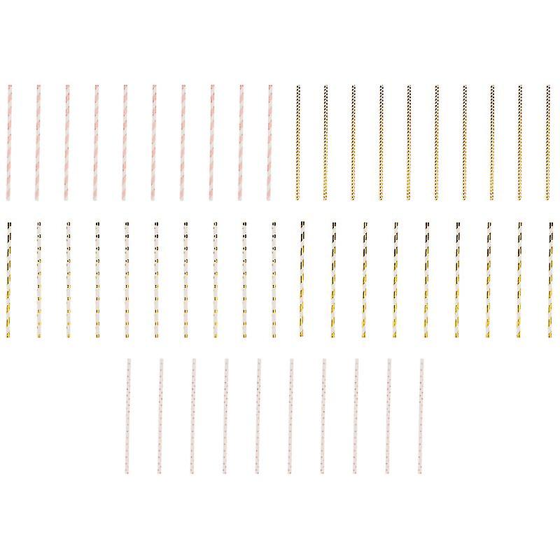 50pcs Biodegradable Paper Straws