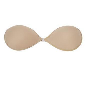 Strapless Adhesive Bra Backless Push Up One Piece 3/4 Cup Deep V Seamless Silicone Bra for Wedding Dress D