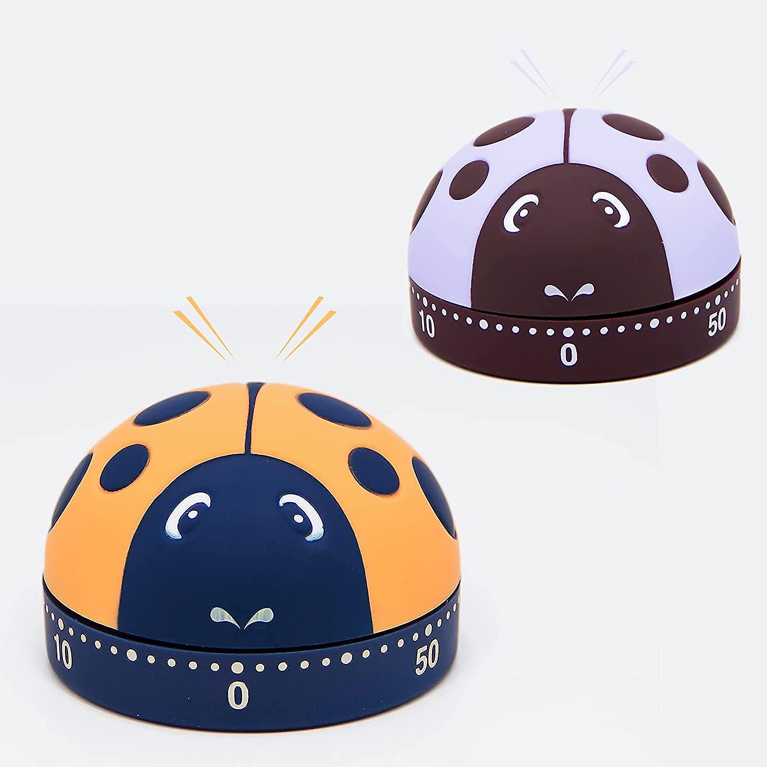 2023 - 2pcs cute kitchen timer, 100% children's mechanical timer, 60-minute animal timer