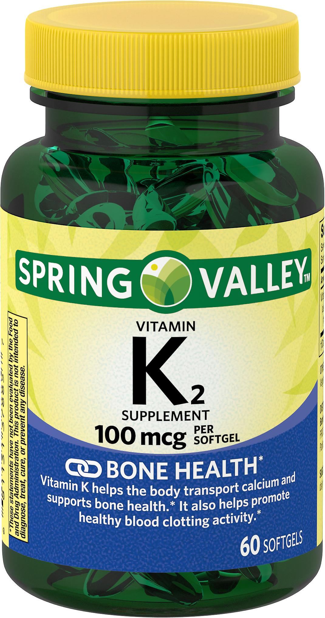 Spring Valley Vitamin K2 Yumuşak Kapsüller, 100 Mcg, 60 Adet