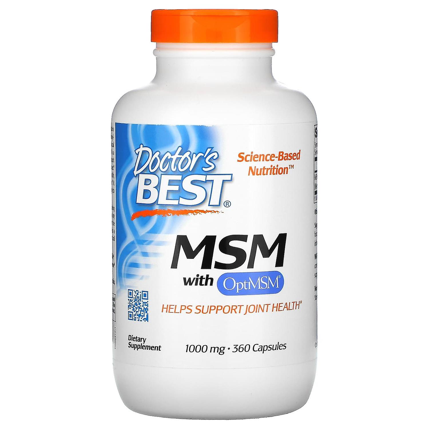 Doctor's Best, MSM with OptiMSM, 1,000 mg, 360 Capsules