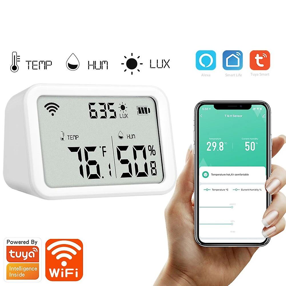Tuya WIFI Zigbee Temperature Humidity Sensor Indoor Luminance Sensor Thermometer for Home Smart System Accessories~1977