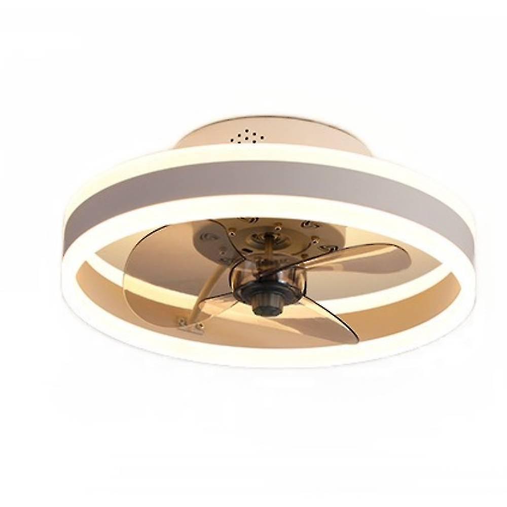 Balcony Led Variable Frequency Band Light Ceiling Fan, Simple And Light Luxury Fan  Light, Us