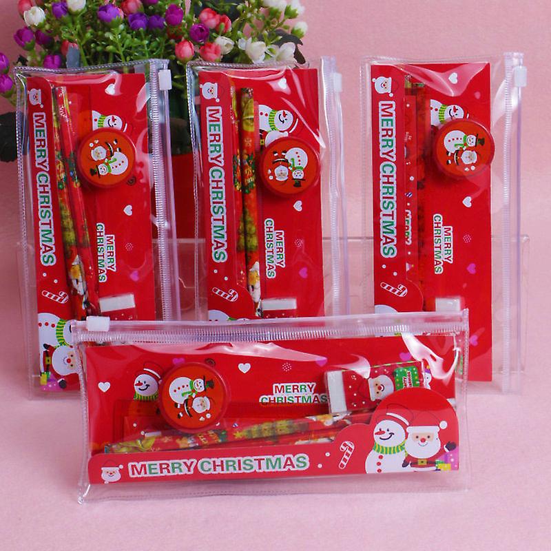 5Pcs/Pack Cute Christmas Stationery Set Pencil Sharpener Stationery School Gift