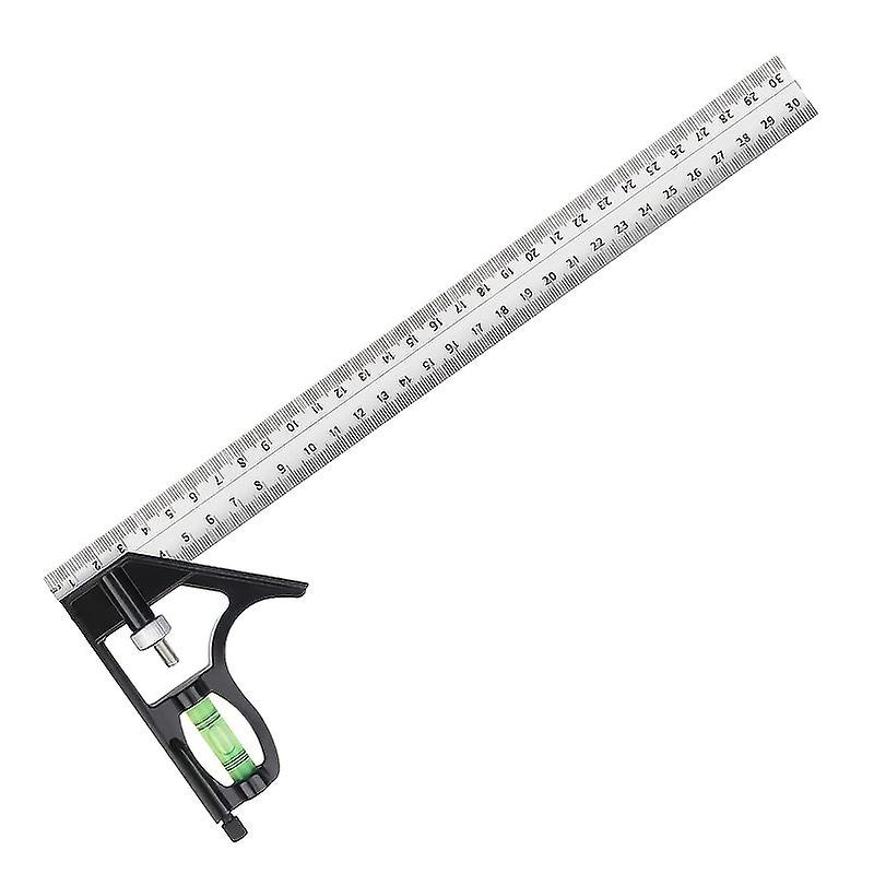12" Professional Resolution Adjustable Stainless Steel Angle Combination Square Ruler