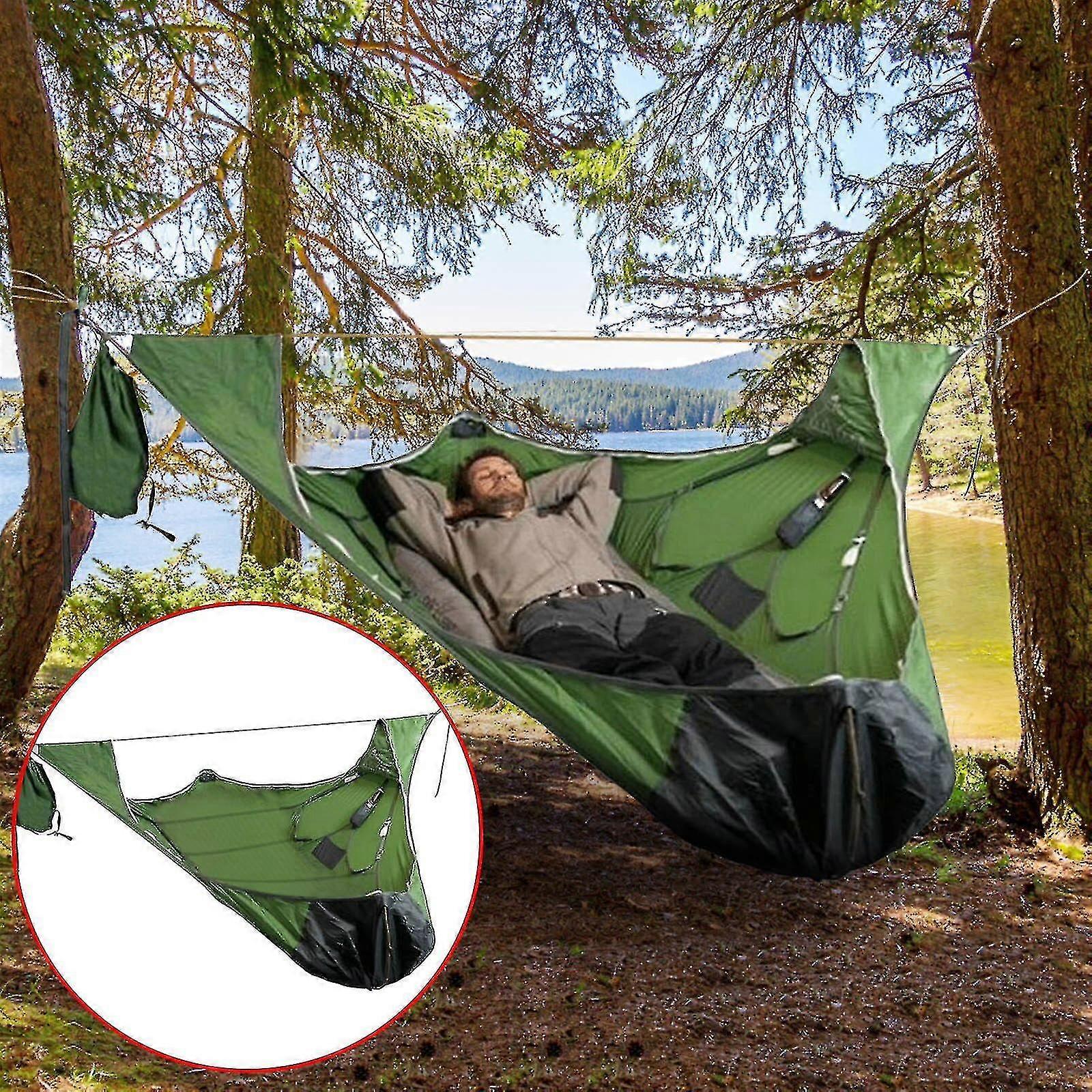 Camping αιώρα - Camping Essentials, Φορητή αιώρα με ιμάντες δέντρων, Μονή αιώρα για έξω, πεζοπορία και ταξίδια ZD B2 UU