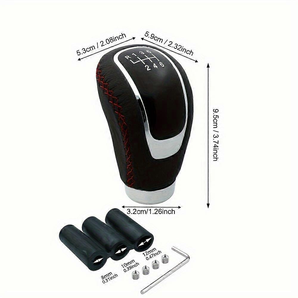 6 Speed Shift Knob faux Leather Shifter Knobs Handle Transmission Gear Stick Shifting Lever Fit Most Manual Cars Trucks For SUV Vehicle
