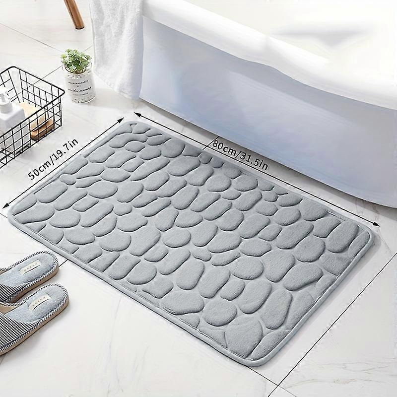 Luxe Memory Foam Bath Mat - Quick-Dry, Non-Slip, Ultra-Soft Shower Floor Carpet - Easy Clean, Durable Bathroom Essential