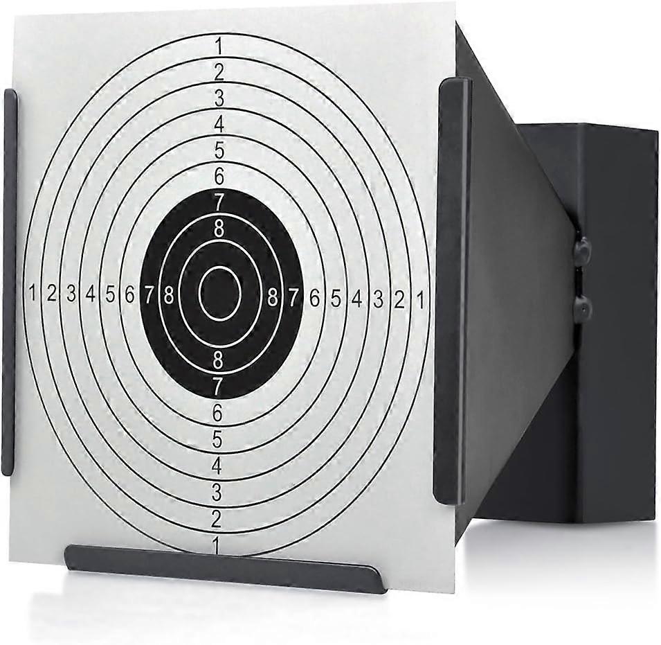 14 x 14cm Target Stand + 100 Targets Air Pellet Trap Airsoft Rifle Black Funnel