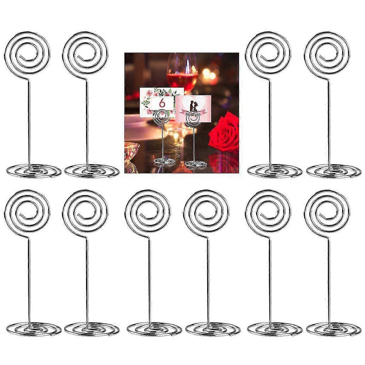 For 10pcs Swirl Table Number Photo Holder Stands for Weddings Gatherings, Party Number Card Holder