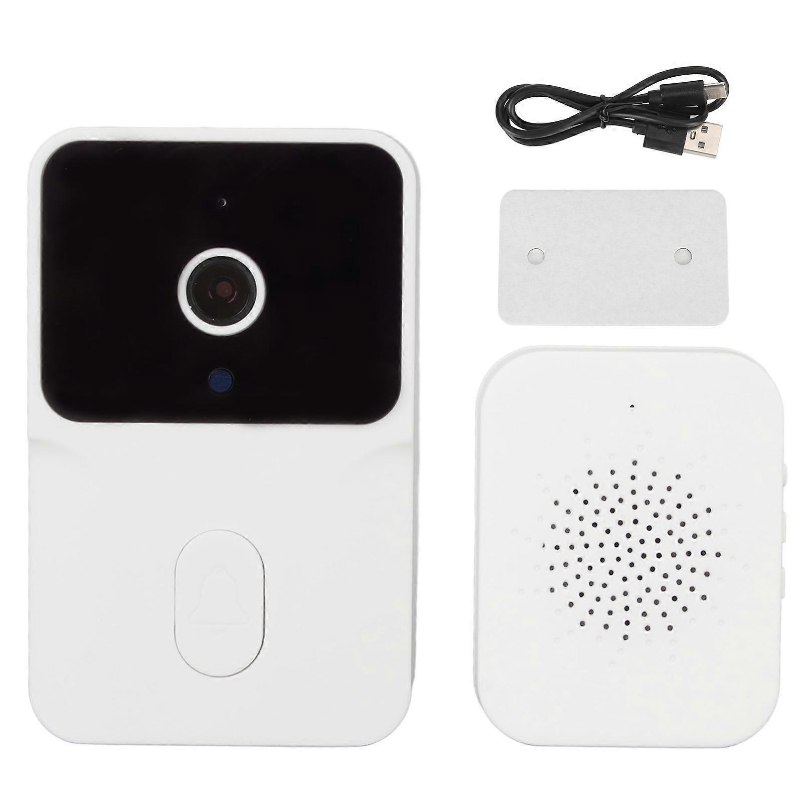 WIFI视频门铃高清1080P红外夜视远程可视对讲门铃家用白色