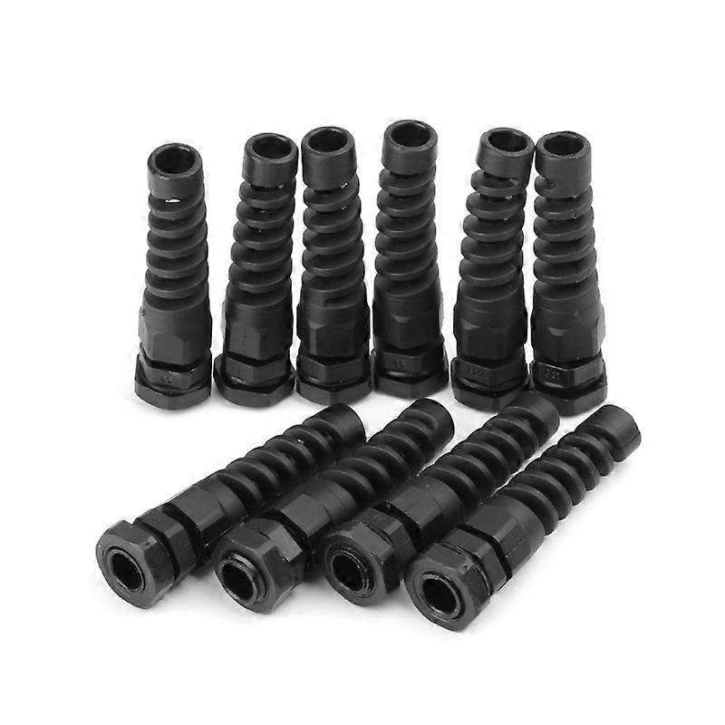 10pcs Waterproof M12 PG7 Cable Connectors Spiral Strain Relief Protector