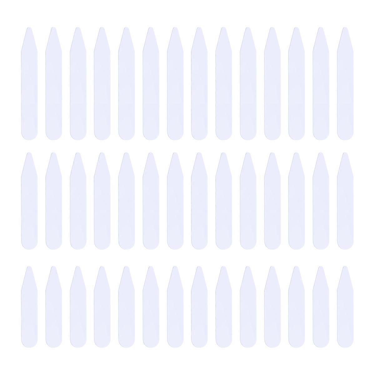 NUOLUX 200PCS Plastic White Collar Stays Bones Stiffeners in 3 Sizes