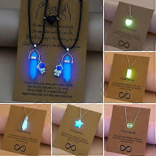 Lumineux En Pierre Naturelle Pendentif Collier Glow In The Dark Femmes Hommes Bijoux Cadeau