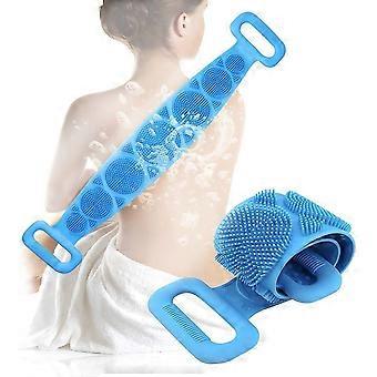 Cepillo corporal Cinturón de baño Cinturón de lavado exfoliante, Toalla de baño de silicona Frotar artefacto espalda larga