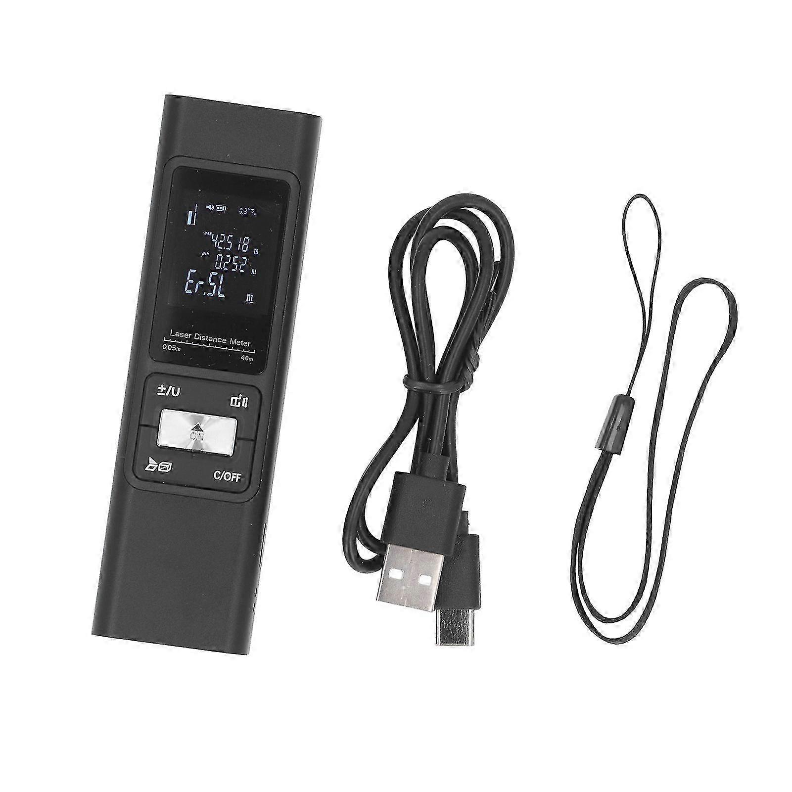 Portable Electronic Rangefinder Handheld Distance Measuring Tool USB Charging 0.05 to 40 Meter