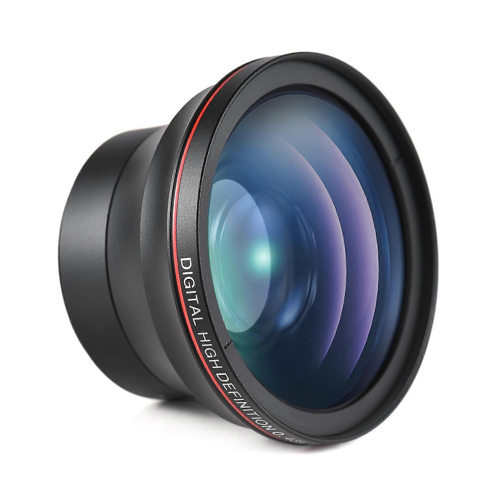 58mm Camera Lens Kit with 0.43X Wide Angle Lens + Macro Lens Aluminum Alloy DSLR Camera Lens Replacement for Canon EOS 70D/77D/80D/1100D/700D/650D/60