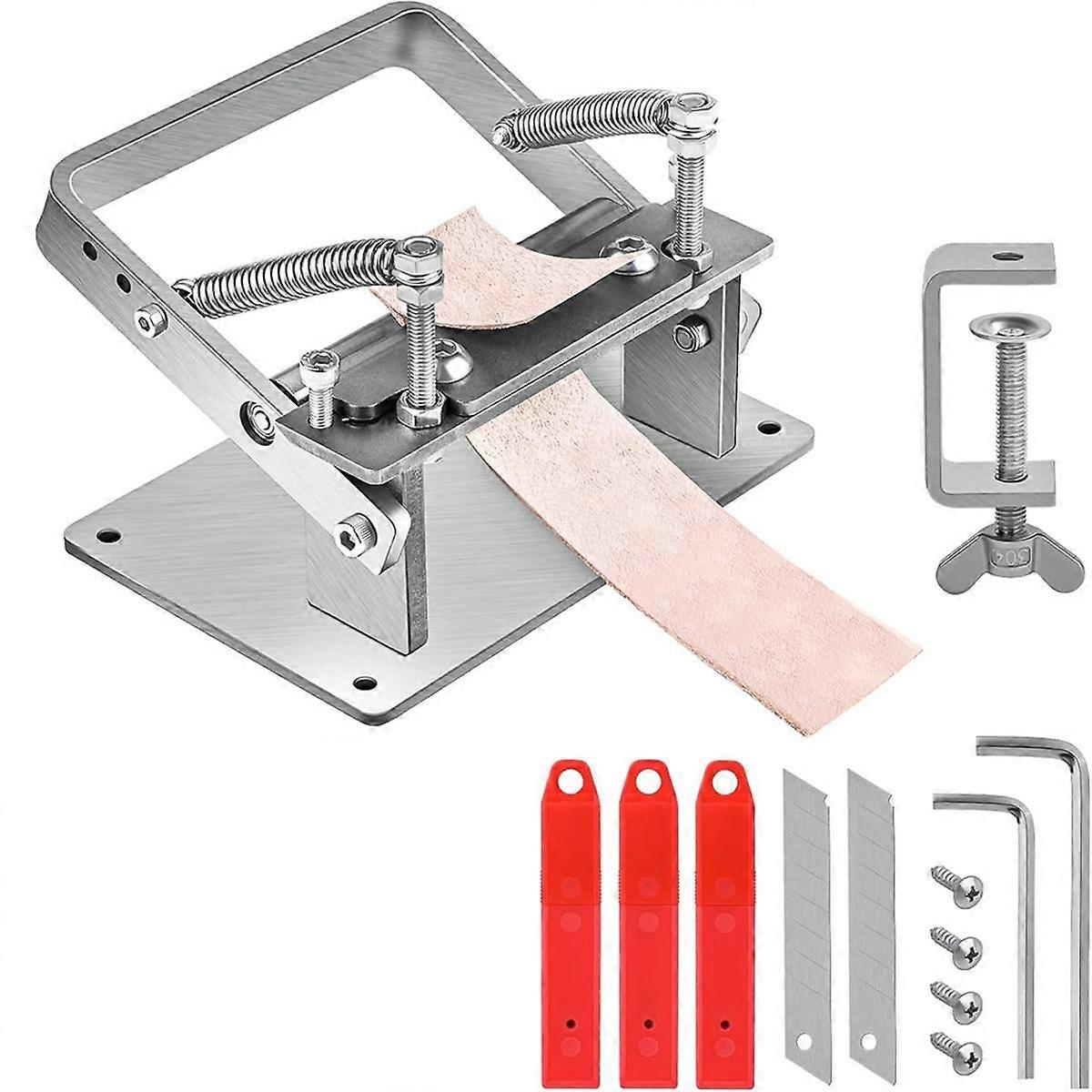 Manual Leather Splitter, Leather Skiving Tools with Clamp, Leather Skiver Machine for Leather Craft