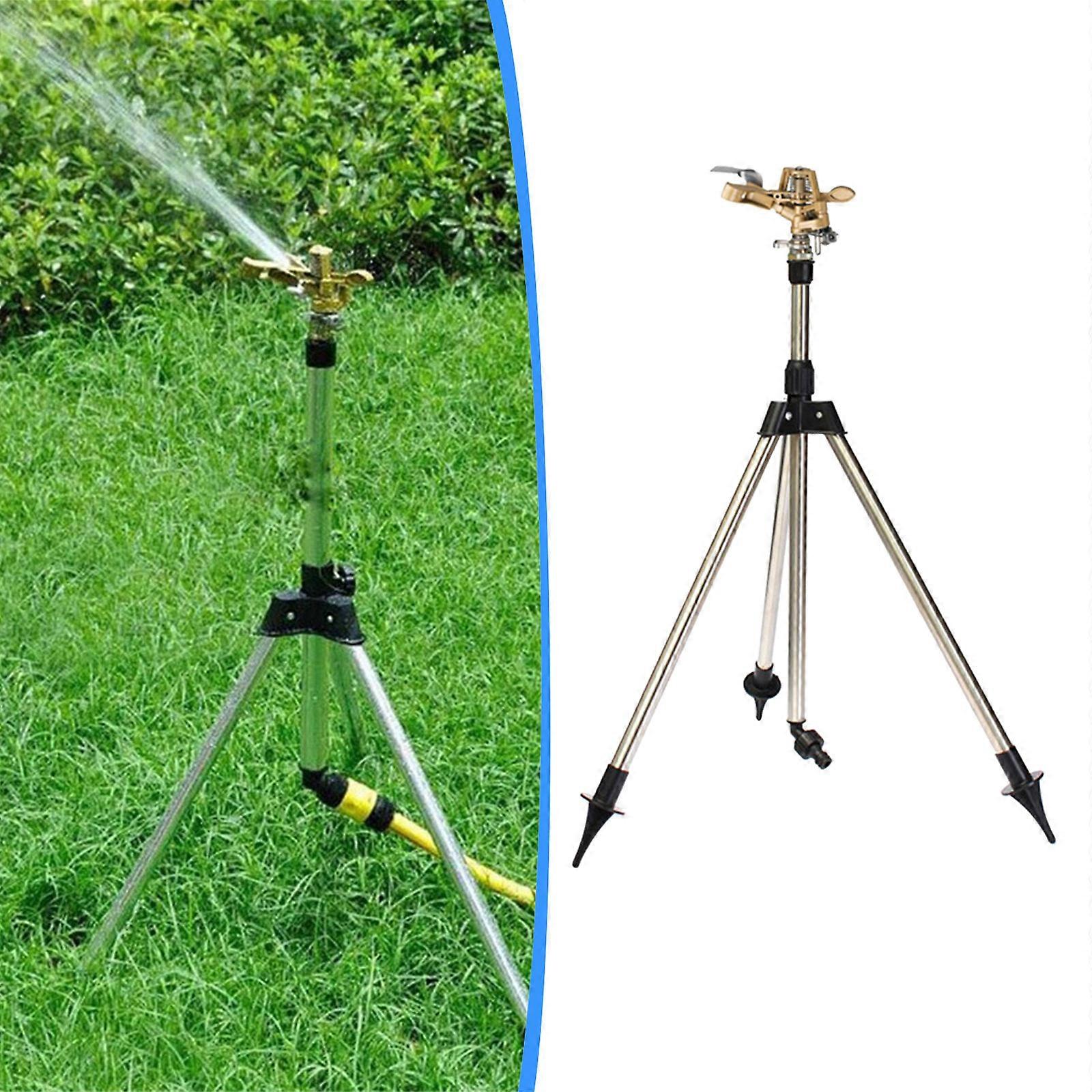 Heavy Duty Impact Sprinkler On Tripod Base, Metal Pulsating Tripod Sprinkler For Large Garden, And Yard, Tower Sprinkler With Coverage And Height