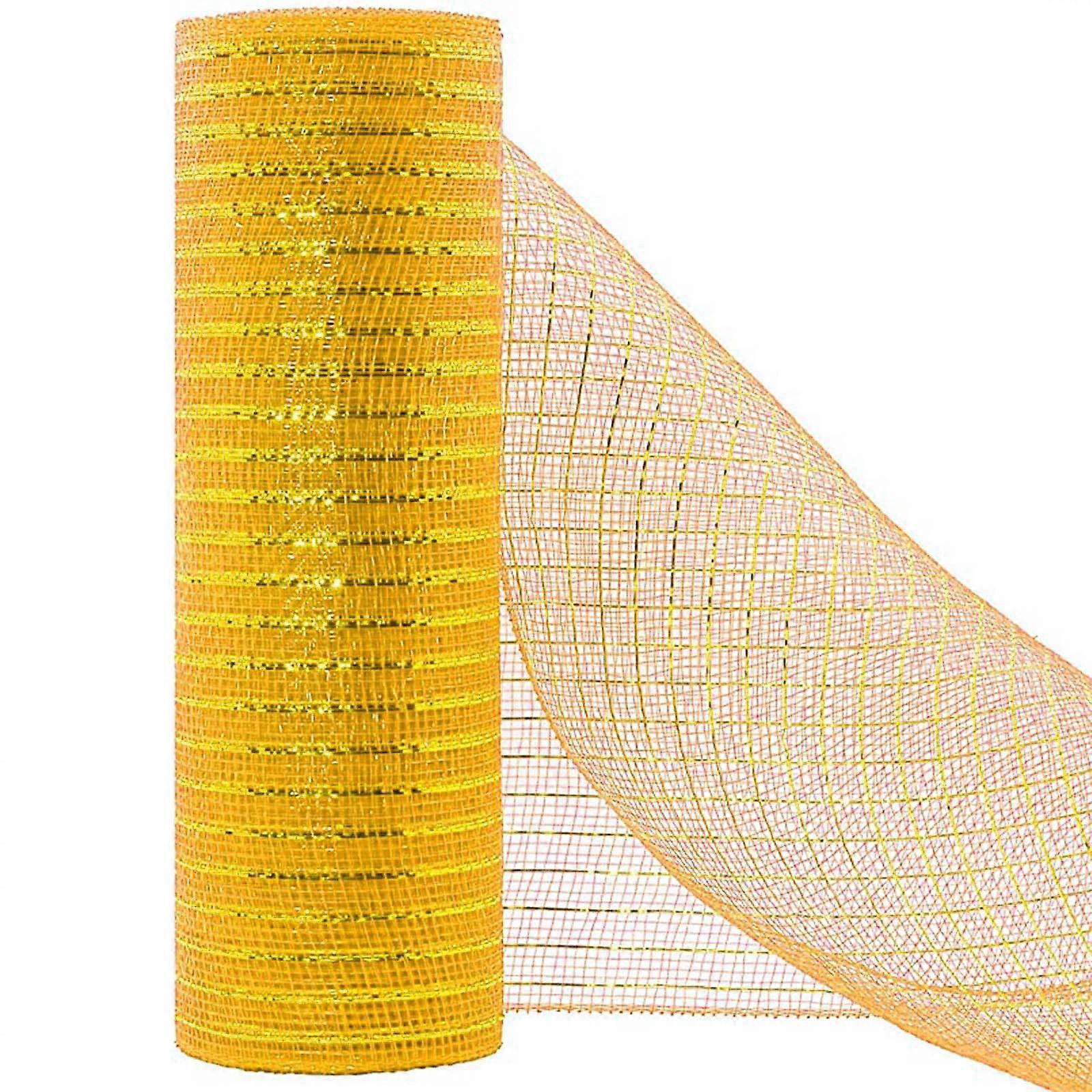 Poly Mesh Ribbon with Foil Each Roll for Wreaths Swags Bows Wrapping and Decorating Holiday Ornaments