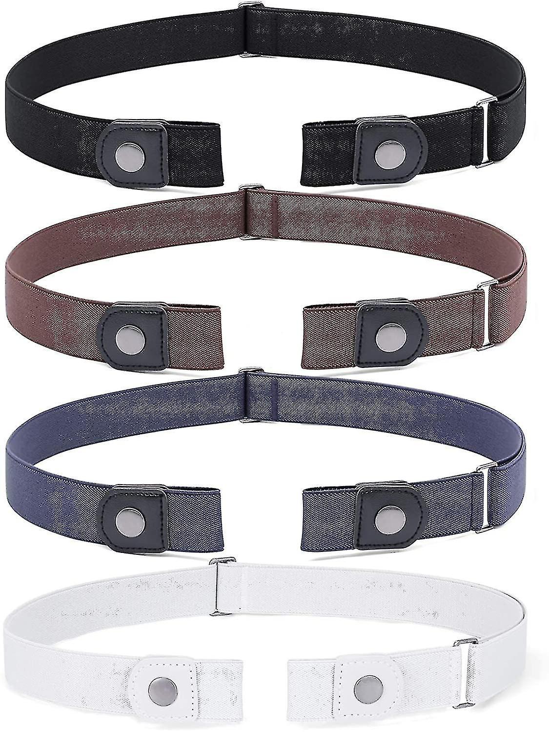 3 Pack / 4 Pack No Buckle Invisible Stretch Belt Buckle-free Elastic Belt For Women And Men