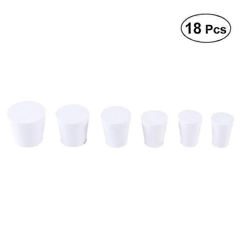 18pcs Rubber Plug Stopper For Laboratory Test Tube Erlenmeyer Flask Plug Bottle Stopper