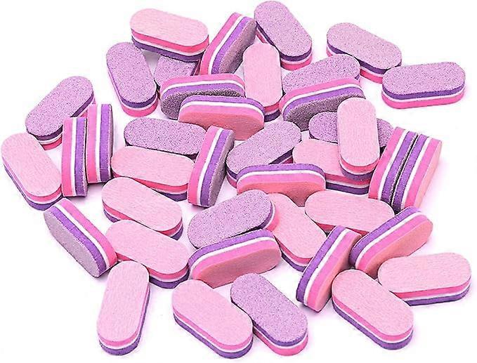 Mini Nail Files Block, 100/180 Grit Sponge Nail Buffers for Acrylic Nails, Mini Buffing Block Double Sided for Manicure Tools 40 Count - Pink/Purple