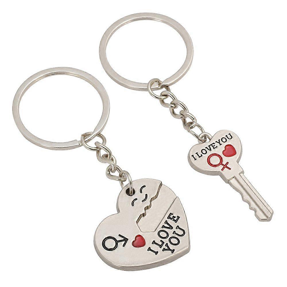 Valentines Keyrings Pair I Love You Heart Key Chain Ring