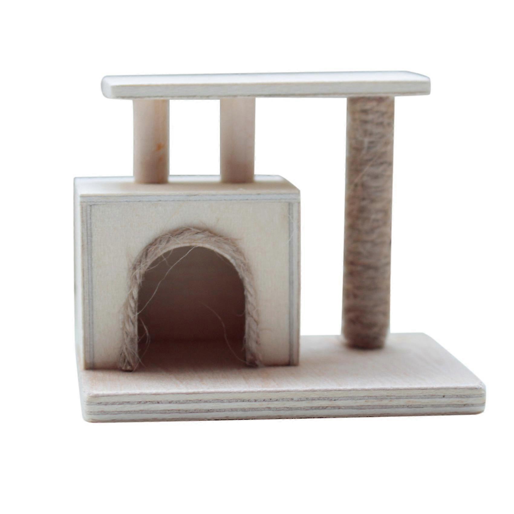 1:12 Mini Modern Tree Scratching Post Miniatures Furniture Doll House Pet Tree Scratching Post
