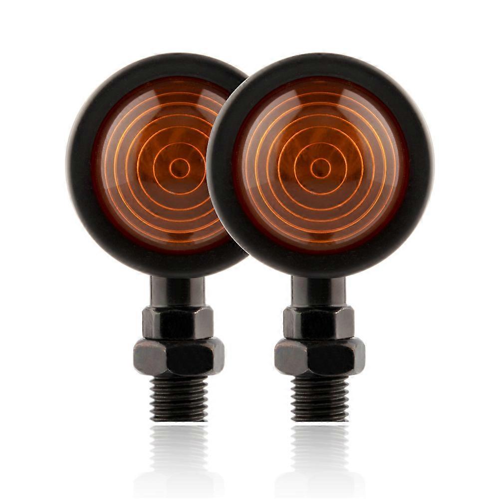 Universal Motorcycle Turn Signal Indicators Blinker Amber Light Chrome Metal