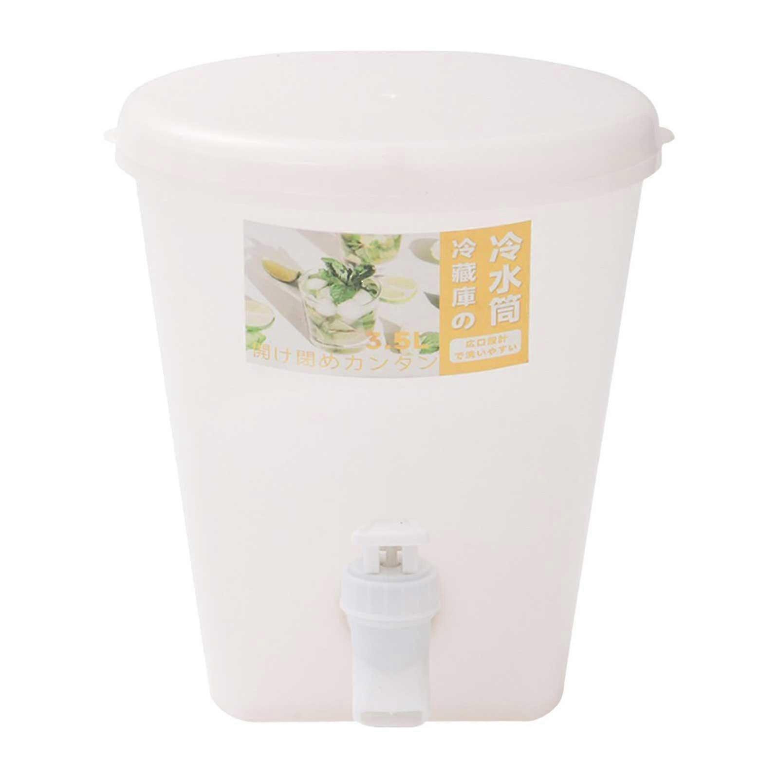 3.5l Large Capacity Plastic Beverage Dispenser, Beverage Dispenser With Faucet Ice Lemonade Juice Container With Lid, Fruit Teapot Lemonade Milk Bucke