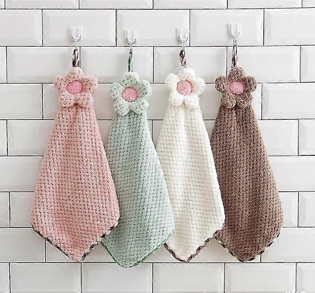 4pcs Hanging Hand Towels For Kitchen Cream