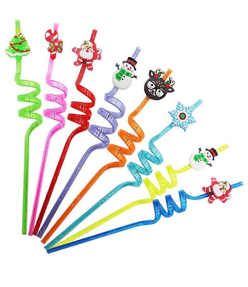 24pcs Christmas Drinking Straws Reusable