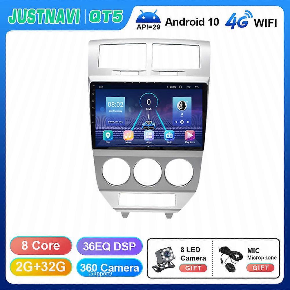 QT5 10 in Car Radio Player For Dodge Caliber 2009 - 2012 For Jeep Compass MK 2006 - 2010 Navigator IPS 4G WIFI No DVD