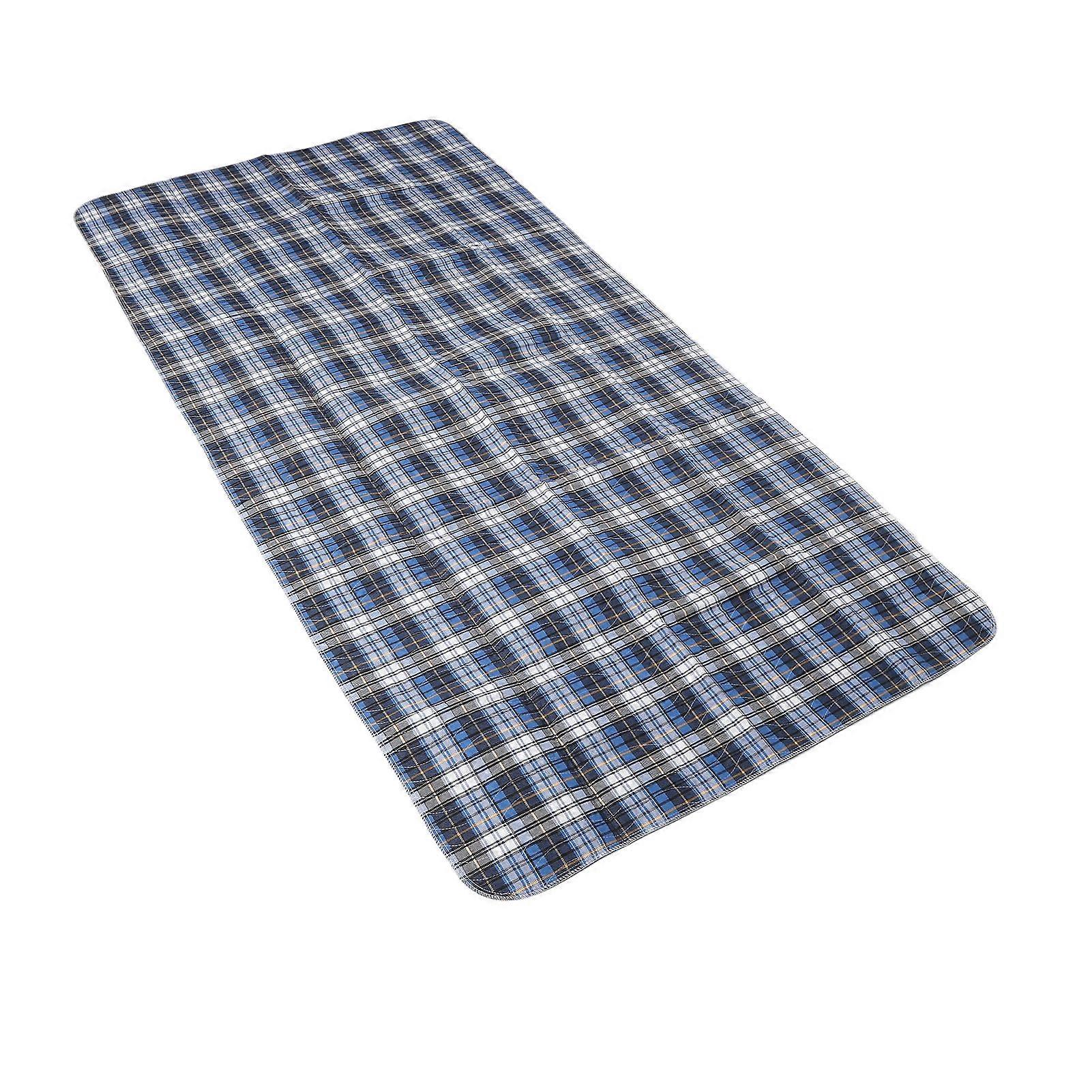 Incontinence Bed Pads Multipurpose Waterproof Reusable Washable Pee Pads for Adults Elderly Blue Plaid 80x90cm / 31.5x35.4in