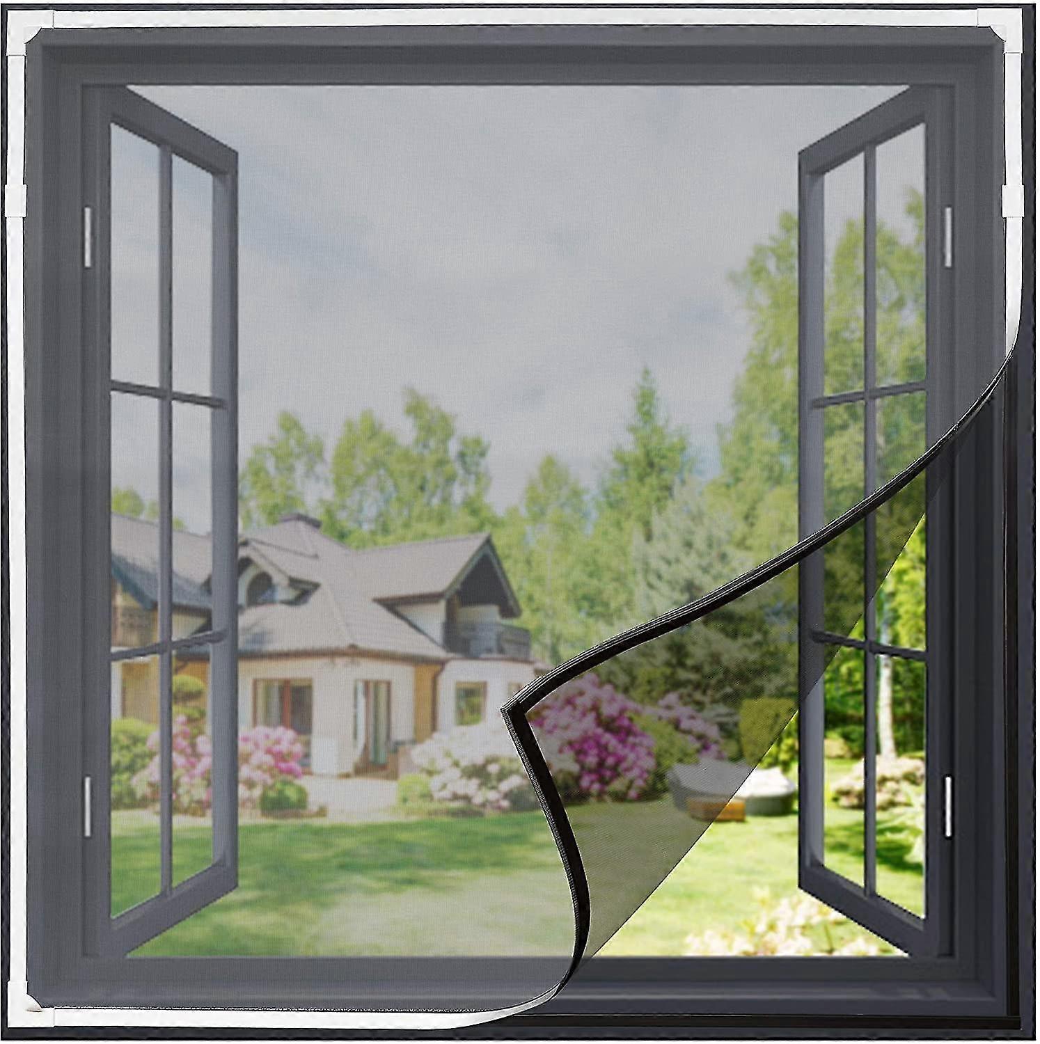 Cuttable Magnetic Fly Screen Window 130 Cm X150cm, Washable Insect Screen Window For All Windows