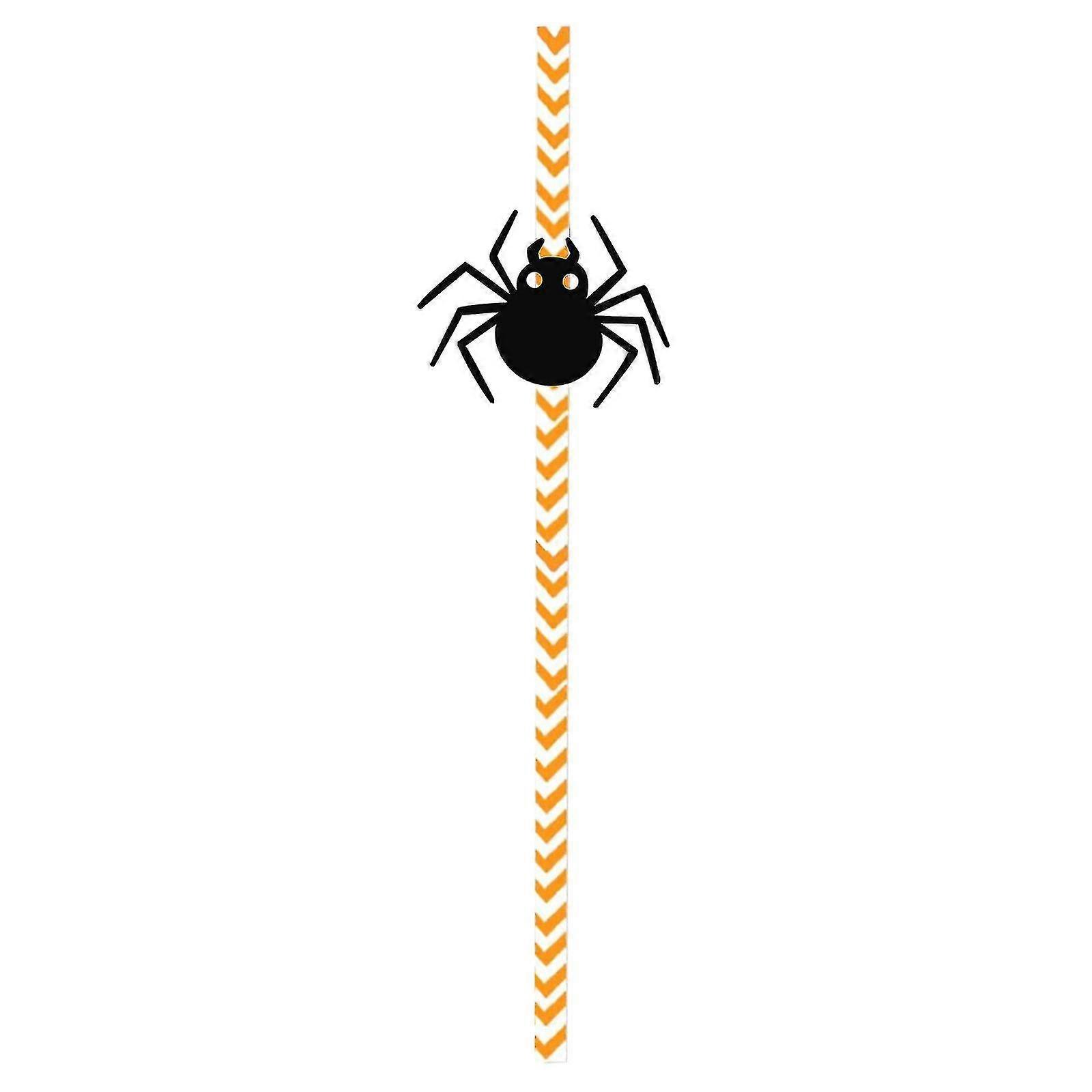 24x Halloween Spider Pumpkin Plugin Halloween Decorative Straw