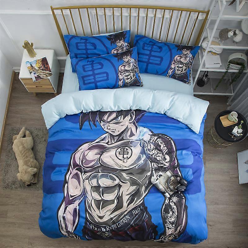 B228 Lakan 3D Dragon Ball Goku Sängkläder set Pojkar Vuxen Sovrum Twin Full Queen King Påslakan Örngott För Barn Födelsedagspresenter Lakan HBJ