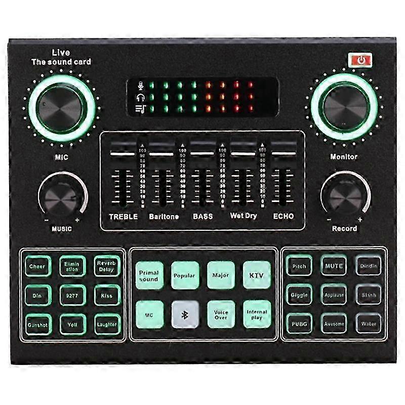 V9 Bluetooth Sound Card USB Headset Web Radio Real Time Sound Card Singing Sound Card for Phone Computer