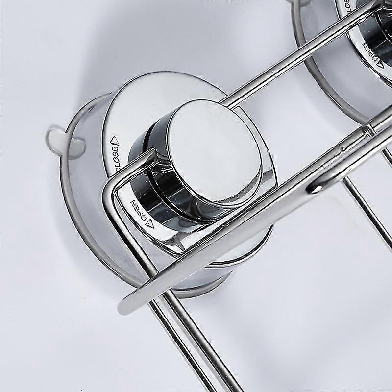Non Rust Bathroom Shower Shelf Storage Suction Basket Caddy silver