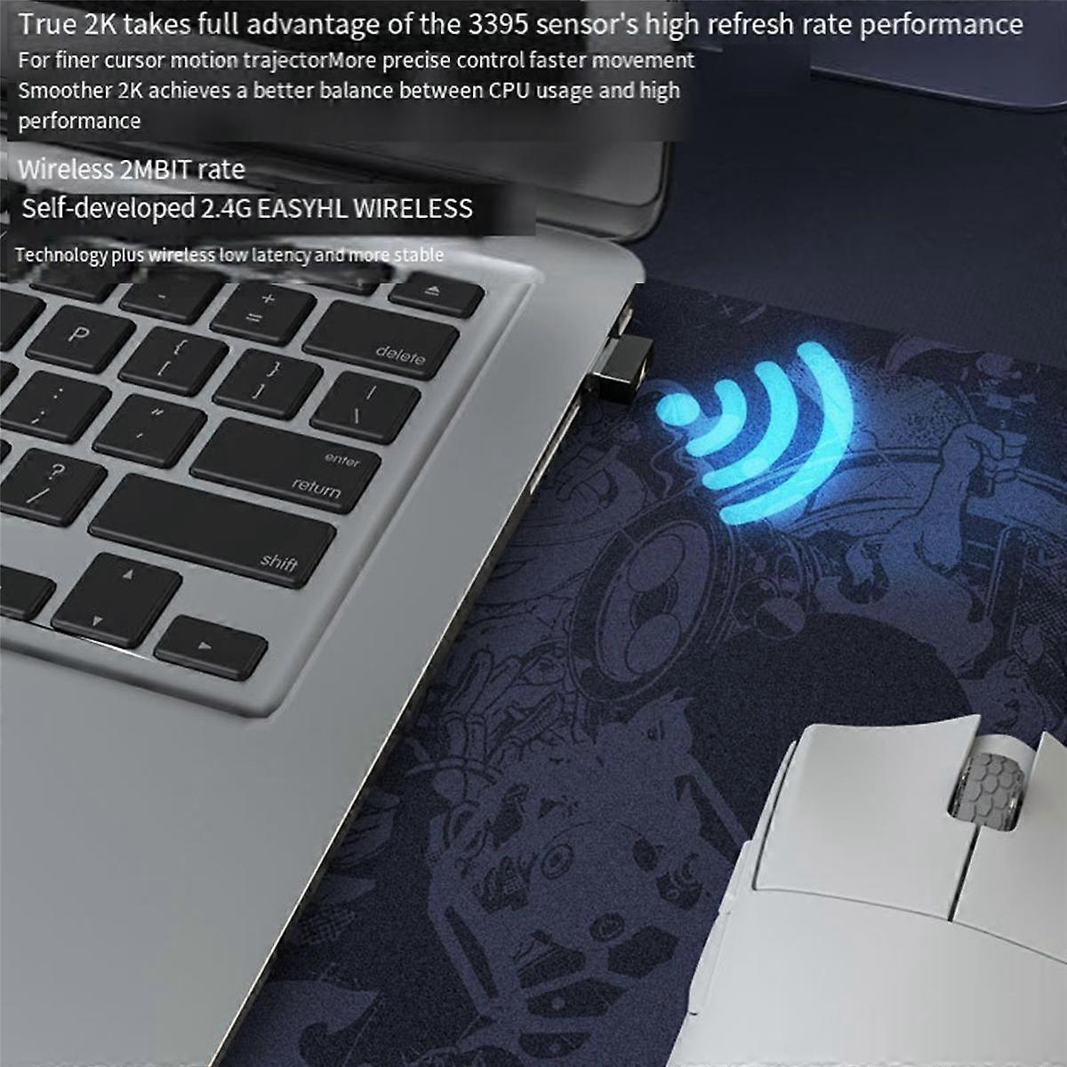 Mouse M3S Tri-Mode Mini Mouse da gioco eSport Bluetooth wireless PAM3395 Giallo