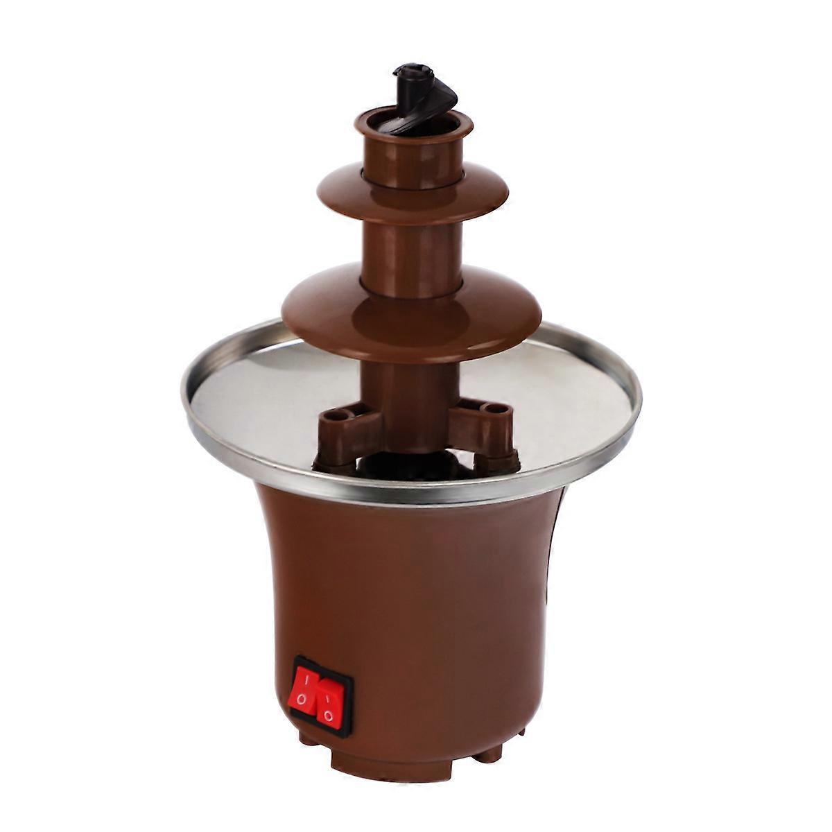 35 Watt Three Tier Chocolate Fondue Fountain | Height of 21 cm with Tower | Retro look