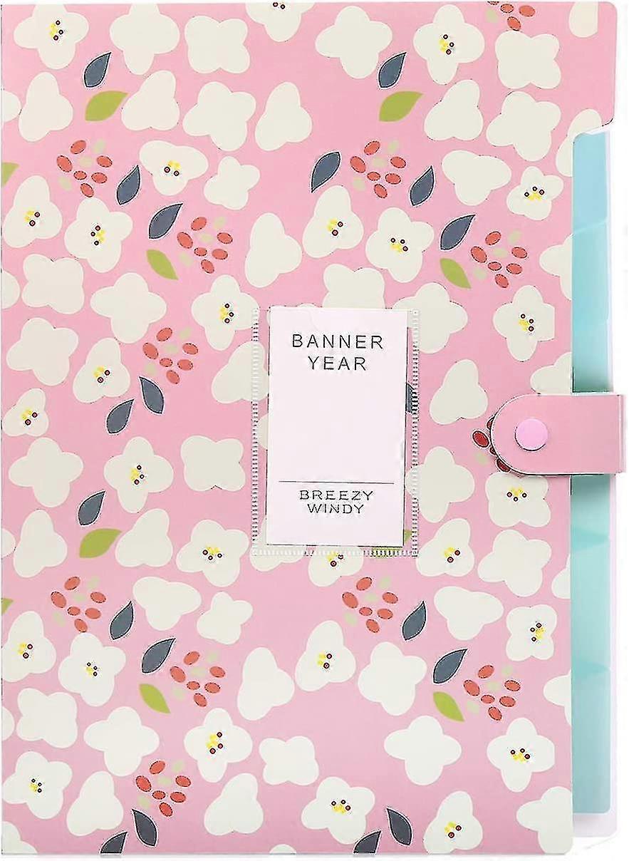 Expandable Expanding File,expanding File Folder A4, Expanding File Organiser With 6 Pockets,filing Folder Organiser,floral Printed Folders For Paperwo