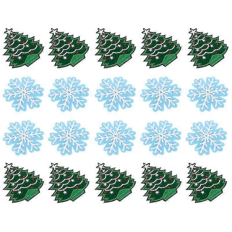 20pcs Iron On Patches Merry Christmas Theme Patterns Patches Clothes Appliques