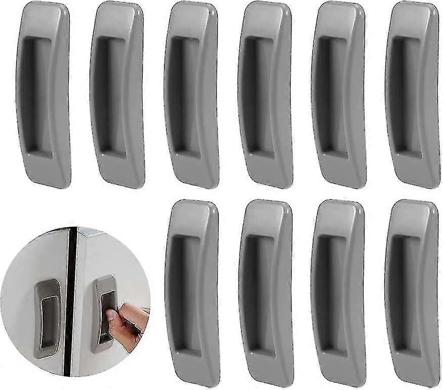 10 Pack Self Adhesive Abs Plastic Door Window Cupboard Cupboard Drawer Pull Pull Pulls (grey) PXCL