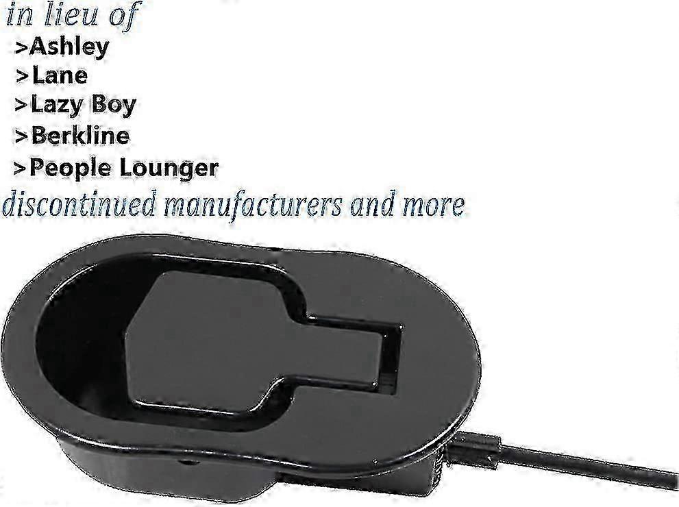 Recliner Replacement Parts - Universal Black Metal Pull Recliner Handle With Cable - Fits Ashley And Major Recliner Brands Couch Style Pull Chair Rele
