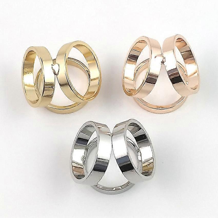 2pcs Dames Croix Foulard Clips, Bague Echarpe Trois Anneaux Fermoir Mode, Echarpe Bague Echarpe Fermoir Écharpe en soie, Triple Slide Bijoux-yky