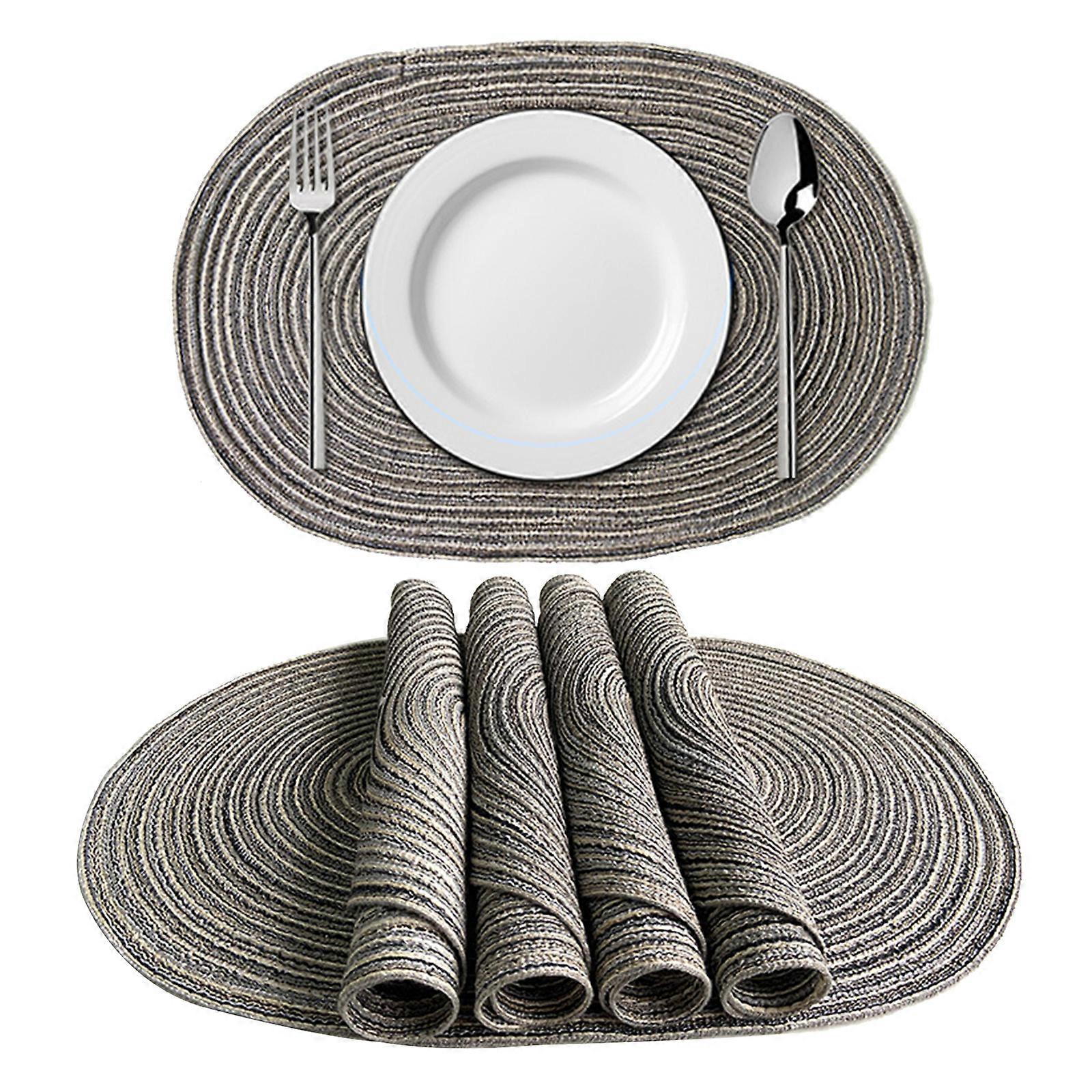 Polyester coton napperon sous-verres table à manger sets de table antidérapant lavable résistance à la chaleur